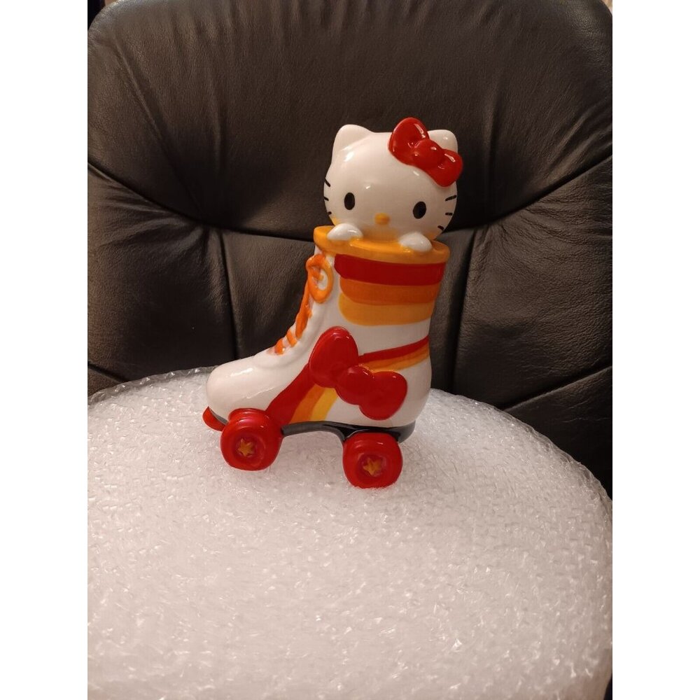Hello Kitty Mini Roller Skate Bow Colorful Blue Sky Ceramic 8"